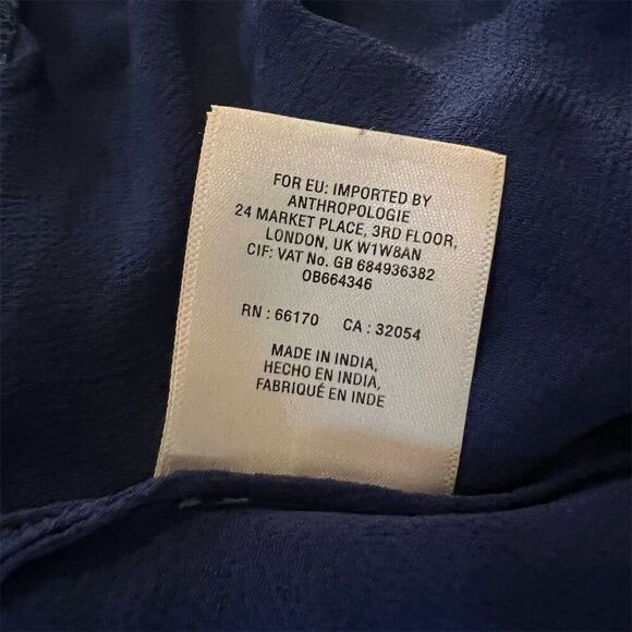 Akemi + Kin Anthropologie Women's XS Blue Pleated Tassel Tank Top Sleeveless​​ - Picture 7 of 7